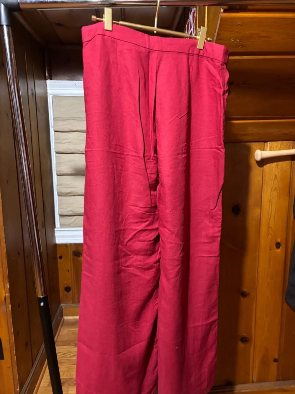 H&M Red, Linen Pants, Size US 8